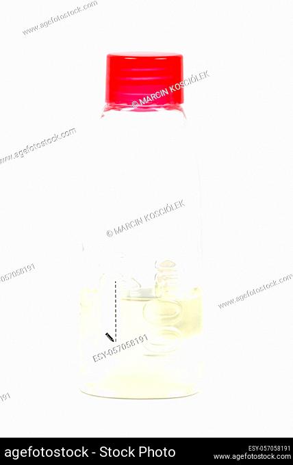 Travel cosmetic bottle isolated on white background with clipping path