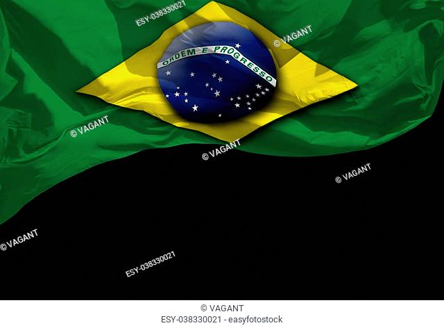 Brazil Flag, isolated on black background