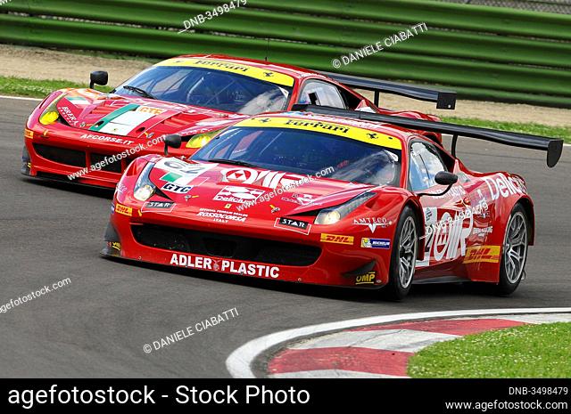 Imola, Italy May 17, 2013: Ferrari F458 Italia GT3 of Team AF Corse, driven by A. RIZZOLI / S. GAI / L. CASE' in action during the European Le Mans Series - 3...