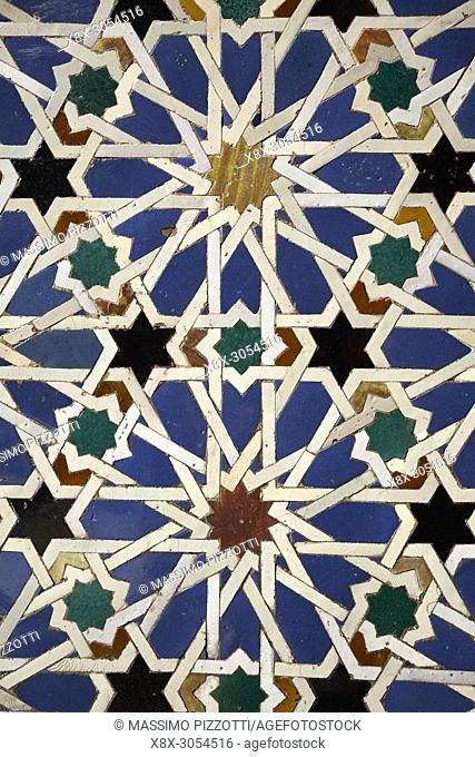 Mosaic decorations in the Alcázar of Seville, Andalusia, Spain