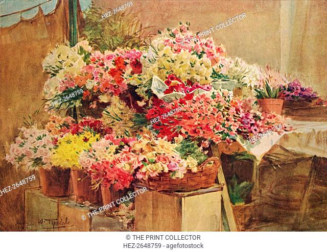 'Flower Stall in Mentone Market', c1910, (1912). Artist: Walter Frederick Roofe Tyndale