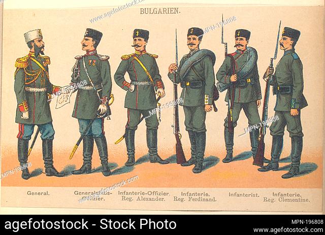 Bulgaren. General; Generalstabs-Offizier; Infanterie-Offizier, Reg. Alexanader; Infanterie, Reg. Ferdinand; Infanterist; Infanterie, Reg. Clementine