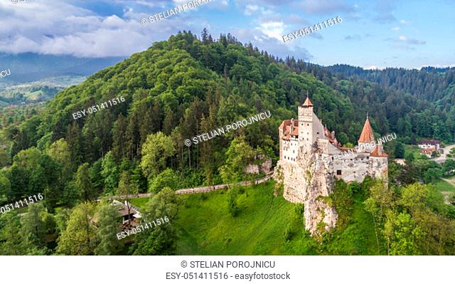 The medieval Castle of Bran known for the myth of Dracula. Brasov Transylvania. Romania