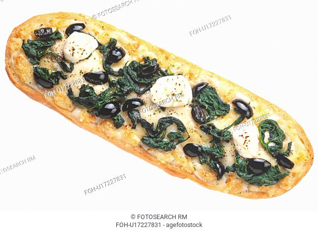 Spinach And Mozzarella Ciabatta Pizza Cut Out