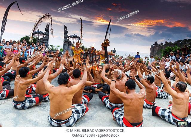 A kecak dance being performed at Uluwatu. Bali, Indonesia, Asia