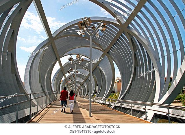 Arganzuela bridge, 2011, architect: Dominique Perrault, Madrid, Spain
