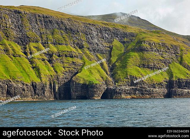 Wild and rocky coast of Faroe Islands, Denmark