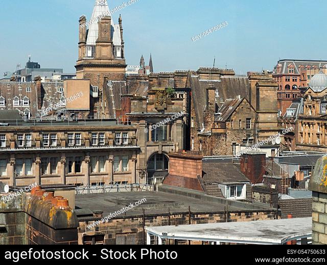 Aerial view of the city of Glasgow, UK