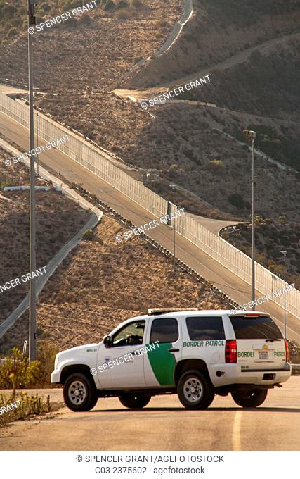 A Border Patrol SUV polices the U.S./Mexico Border near Tijuana. The Border Patrol is part of the U.S. Department of Homeland Security