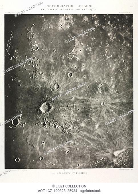 Photographie Lunaire: Copernic-Képler-Aristarique, 1896. Maurice Loewy (French, 1833-1907), Pierre Henri Puiseaux (French, 1855-1928)