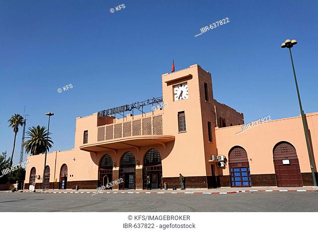 Railway station, Marrakech, Morocco, Africa
