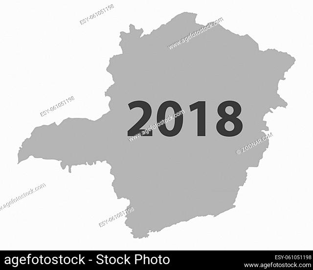 Karte von Minas Gerais 2018 - Map of Minas Gerais 2018
