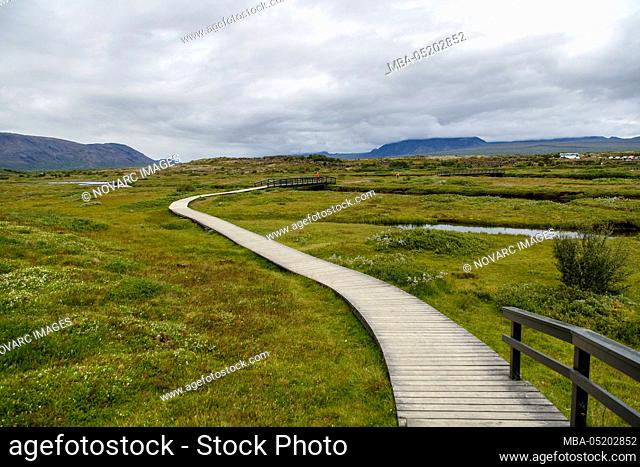 Path in Pingvellir (Thingvellir) National Park, Iceland