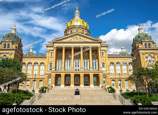 July 19, 2020 - Des Moines, Iowa, USA: The Iowa State Capitol is the state capitol building of the U.S. state of Iowa