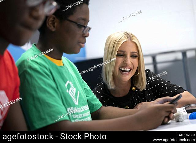 Advisor to the President Ivanka Trump meets with local Boys & Girls club members during a school tour prior to an an American Workforce Policy Advisory Board...