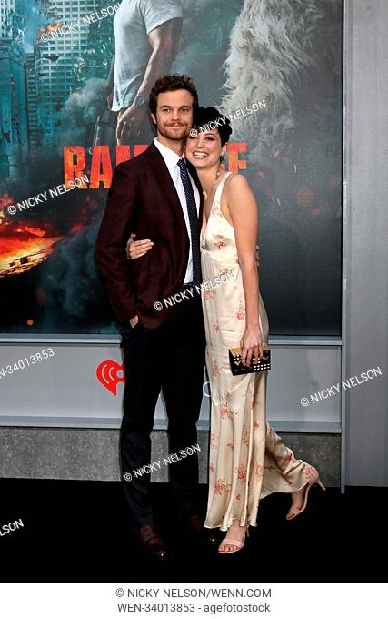 Premiere of 'Rampage' at the Microsoft Theater - Arrivals Featuring: Jack Quaid, Lizzy McGroder Where: Los Angeles, California