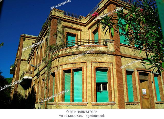 abandoned building, forgotten Hotel, Giulianova is a coastal town and comune in the province of Teramo of central Italy