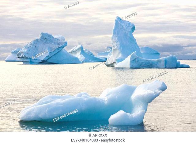 Beautiful Icebergs in Disko Bay Greenland around Ilulissat