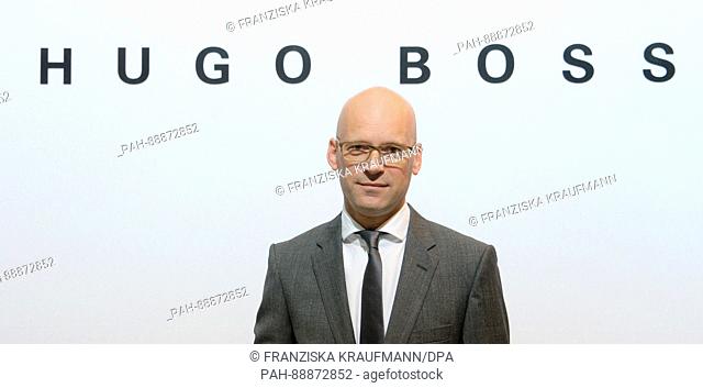 Mark Langer, the CEO of Hugo Boss AG, at a conference at which the fashion house's annual financial report will be made public in Metzingen, Germany
