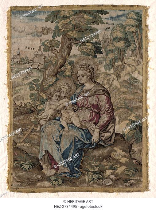 Madonna with Christ Child and Saint John the Baptist, 1500s. Creator: Unknown