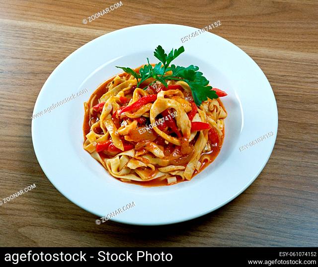 fettuccine with squid. italian pasta