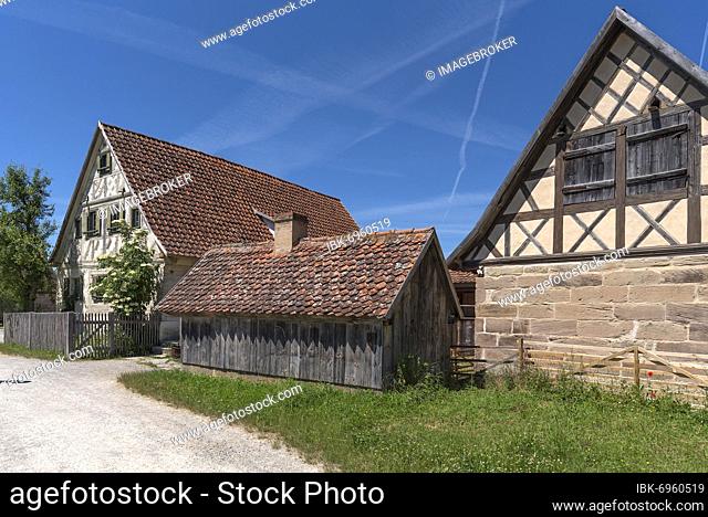 Historic farmstead, built in 1711, today Franconian Open Air Museum, Bad Windsheim, Middle Franconia, Bavaria, Germany, Europe