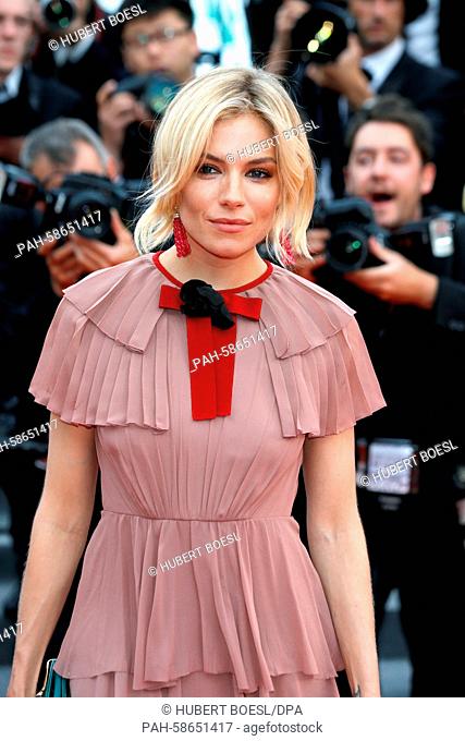Actress Sienna Miller attending the premiere of Macbeth during the 68th Cannes Film Festival at Palais des Festivals in Cannes, France, on 23 May 2015