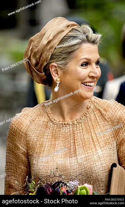 Queen Maxima of The Netherlands arrives at Artis in Amsterdam, on May 10, 2022, to open ARTIS-Groote Museum, after 75 years closed to the public