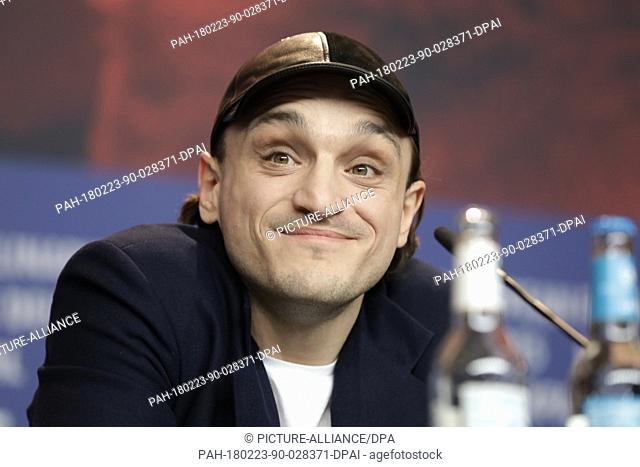 Actor Franz Rogowski appears at a press conference for his film 'In den Gängen' ('In the Aisles') in Berlin, Germany, 23 February 2018