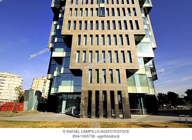 Copisa Tower (2007) by architect Oscar Tusquets, Plaça d'Europa square, L'Hospitalet de Llobregat, Barcelona province, Catalonia, Spain