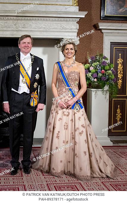 King Willem-Alexander and Queen Maxima of The Netherlands host an state banquet for President Maurico Macri and his wife Juliana Awada of Argentina visit The...
