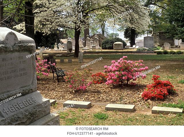 Margaret Mitchell, Atlanta, Georgia, Margaret Mitchell's (author of the novel Gone with the Wind) gravesite at Oakland Cemetery in the spring in Atlanta the...