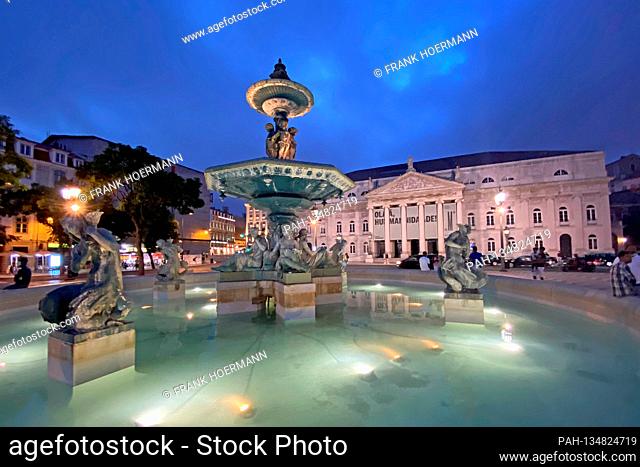 The Rossio, officially Praca de D. Pedro IV, is one of the most famous places, impressions from Lisbon in times of the coronavirus pandemic on August 16, 2020
