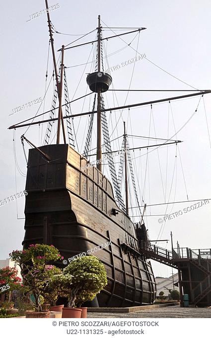 Malacca (Malaysia): the replica of the sunken Portuguese ship Flor De La Mar, part of the Maritime Museum