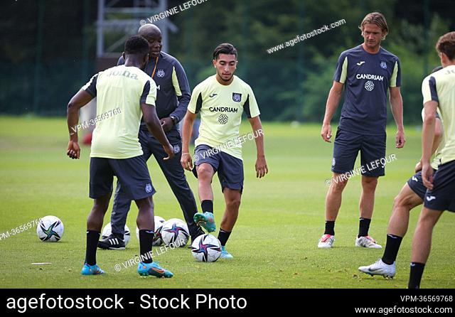 Anderlecht's Anouar Ait El-Hadj pictured during a training session ahead of the 2022-2023 season, of Belgian first division soccer team RSCA Anderlecht