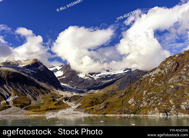 Coastal mountain landscape in Glacier Bay National Park and Preserve, near Juneau, Alaska, USA