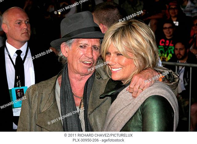 Keith Richards and model Patti Hansen at the World Premiere of Disney's Pirates of the Caribbean - On Stranger Tides. Arrivals held at Disneyland in Anaheim, CA