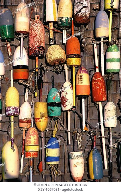Lobster bouys hanging on a Cape Cod shack