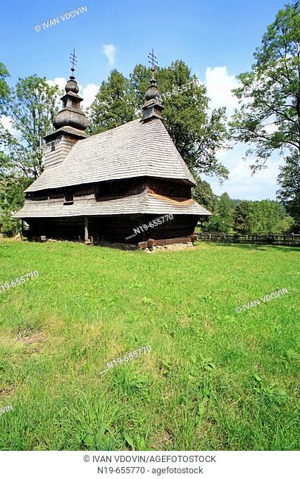 Wooden church (17th-18th cent.), Rostoka, Zakarpattia Oblast (Transcarpathian Oblast, Transcarpathia, Zakarpattya, Subcarpathian Rus), Ukraine