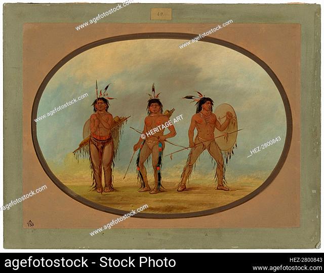 Three Cheyenne Warriors, 1861/1869. Creator: George Catlin