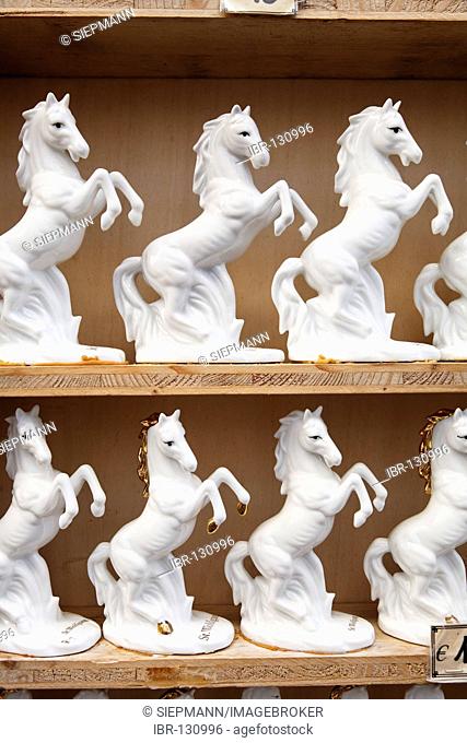 Souvenirs white horses (Weisses Rössl) in St. Wolfgang, Salzkammergut, Upper Austria