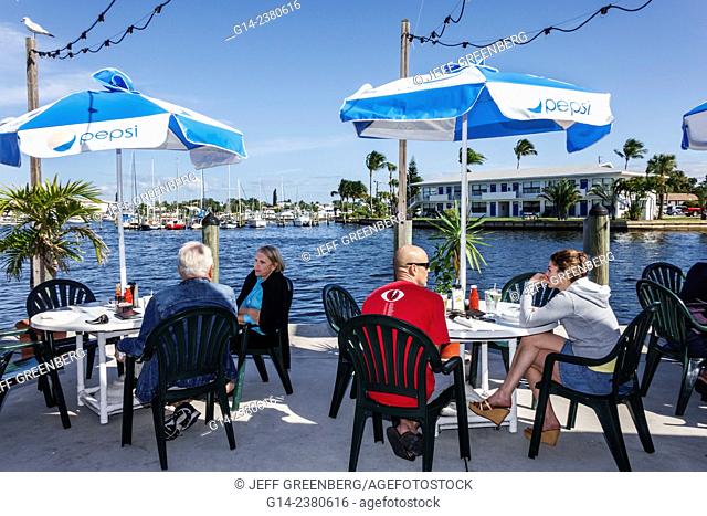 Florida, Port Pt. Salerno, Manatee Creek, Pocket, The Twisted Tuna, restaurant, alfresco dining, outside, marina, boats