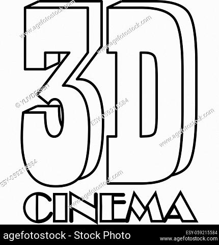 Cinema icon. Outline illustration of cinema vector icon for web