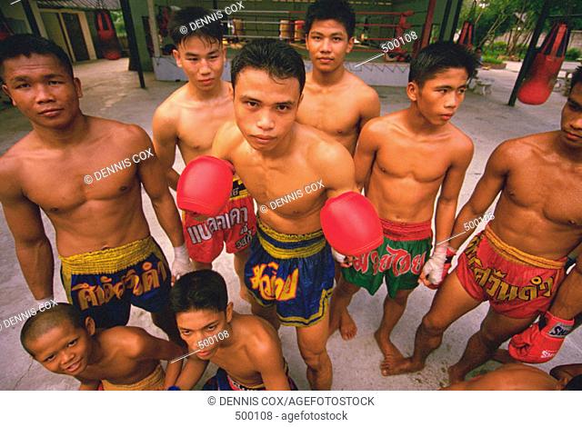 Thai boxing training camp. Bangkok. Thailand