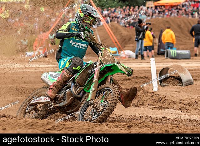 Romain Febvre pictured during the motocross MXGP Grand Prix Flanders, race 13/19 of the FIM Motocross World Championship, Sunday 23 July 2023 in Lommel