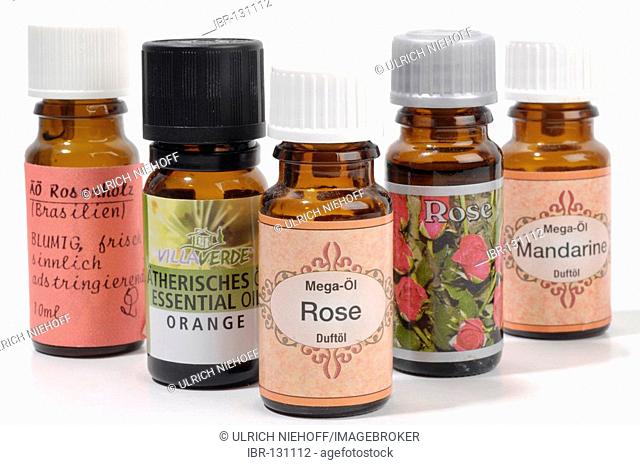 Little bottles with essential oils