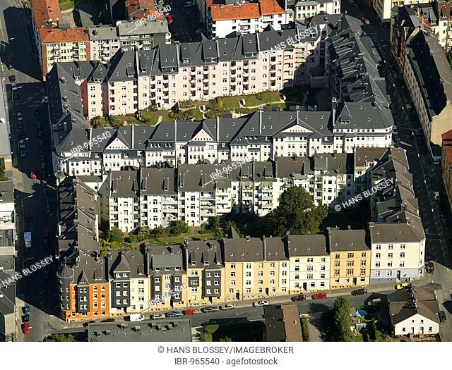 Aerial photo, rental properties, Wehringhausen, perimeter block development, Hagen, Sauerland, North Rhine-Westphalia, Germany, Europe