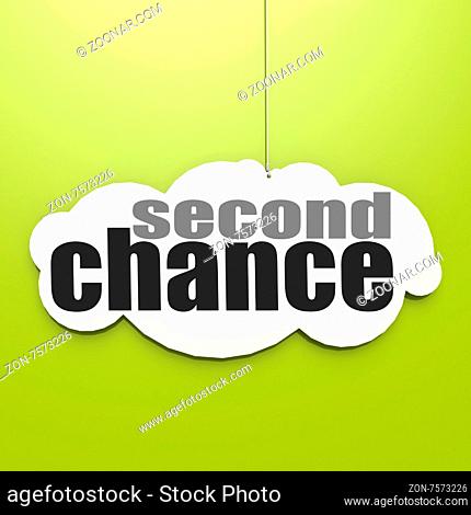 White cloud with second chance image with hi-res rendered artwork that could be used for any graphic design