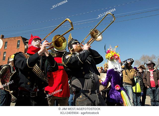 Detroit, Michigan -The Marche du Nain Rouge celebrates the coming of spring and banishes the Nain Rouge (Red Dwarf) from the city