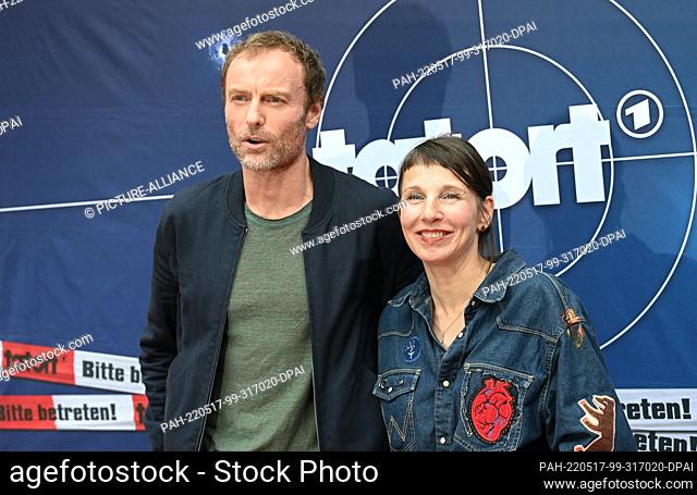 16 May 2022, Berlin: The actors Meret Becker and Mark Waschke come to the preview of the RBB-Tatort ""Das Mädchen, das allein nach Haus' geht"" at the Delphi...